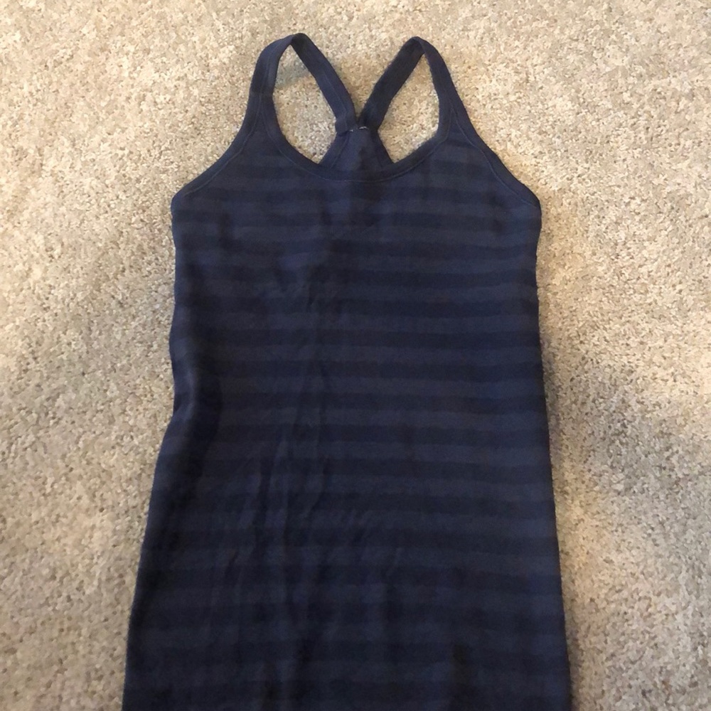 Navy blue striped lulu lemon tank!